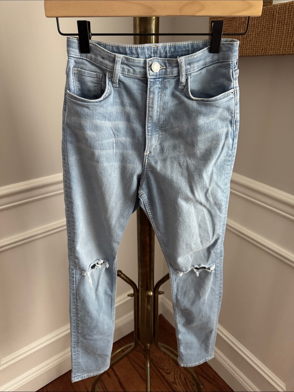 Girls Light Blue Distressed Jeans
